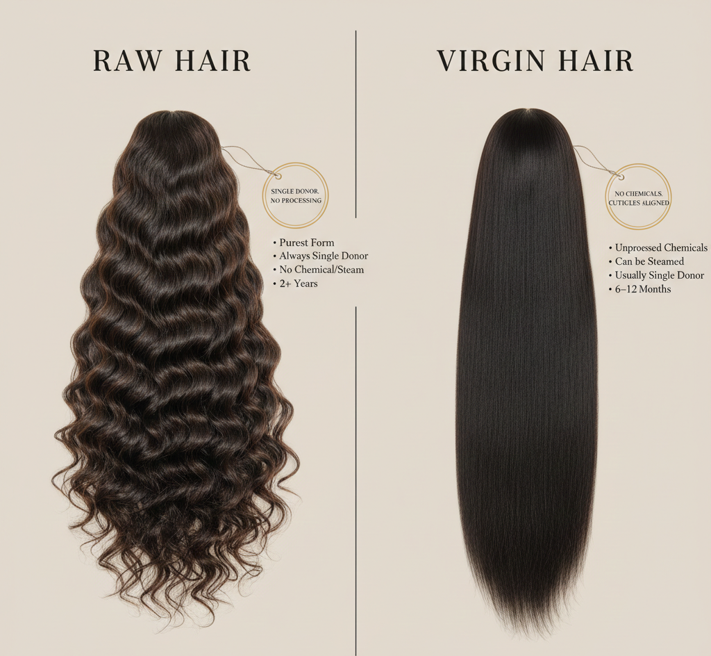 What is the difference between virgin hair and raw hair?
